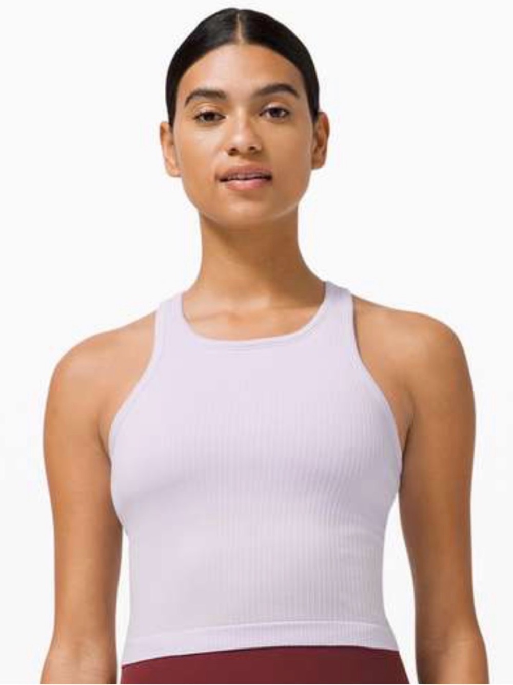 Lululemon Ebb to Street Racerback Crop Tank Top Lavender Dew Size 10 Activewear